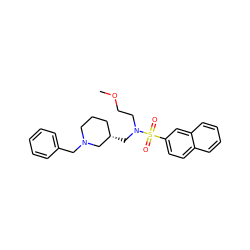 COCCN(C[C@H]1CCCN(Cc2ccccc2)C1)S(=O)(=O)c1ccc2ccccc2c1 ZINC000584904815