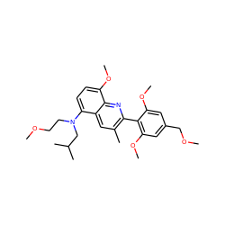 COCCN(CC(C)C)c1ccc(OC)c2nc(-c3c(OC)cc(COC)cc3OC)c(C)cc12 ZINC000095580144