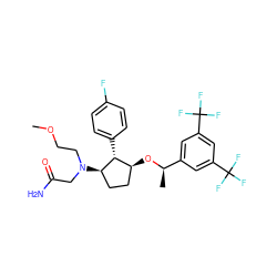 COCCN(CC(N)=O)[C@@H]1CC[C@H](O[C@H](C)c2cc(C(F)(F)F)cc(C(F)(F)F)c2)[C@H]1c1ccc(F)cc1 ZINC000036324415