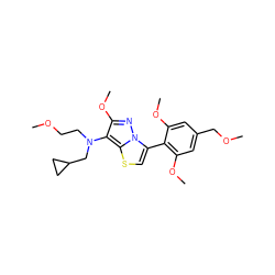 COCCN(CC1CC1)c1c(OC)nn2c(-c3c(OC)cc(COC)cc3OC)csc12 ZINC000095578009