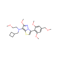 COCCN(CC1CCC1)c1c(OC)nn2c(-c3c(OC)cc(COC)cc3OC)csc12 ZINC000096172579