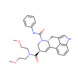 COCCN(CCOC)C(=O)[C@@H]1C=C2c3cccc4[nH]cc(c34)C[C@H]2N(C(=O)Nc2ccccc2)C1 ZINC000072177212