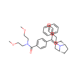 COCCN(CCOC)C(=O)c1ccc(C(=C2C[C@@H]3CC[C@H](C2)N3CCc2ccccc2)c2ccccc2)cc1 ZINC000026189869