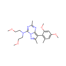 COCCN(CCOC)c1nc(C)nc2c(-c3c(C)cc(OC)cc3OC)c(C)nn12 ZINC000040402981