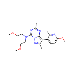 COCCN(CCOC)c1nc(C)nc2c(-c3ccc(OC)nc3C)c(C)nn12 ZINC000040403125