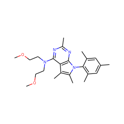 COCCN(CCOC)c1nc(C)nc2c1c(C)c(C)n2-c1c(C)cc(C)cc1C ZINC000013795087