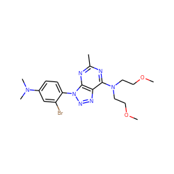 COCCN(CCOC)c1nc(C)nc2c1nnn2-c1ccc(N(C)C)cc1Br ZINC000013794960