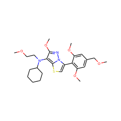 COCCN(c1c(OC)nn2c(-c3c(OC)cc(COC)cc3OC)csc12)C1CCCCC1 ZINC000096172587