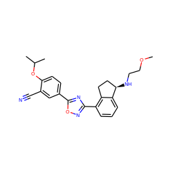 COCCN[C@@H]1CCc2c(-c3noc(-c4ccc(OC(C)C)c(C#N)c4)n3)cccc21 ZINC000214818487