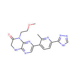 COCCN1C(=O)CNc2ncc(-c3ccc(-c4nnc[nH]4)nc3C)nc21 ZINC000113195022