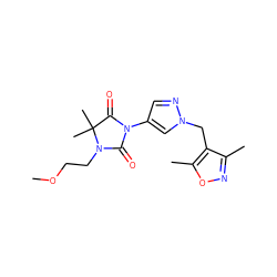 COCCN1C(=O)N(c2cnn(Cc3c(C)noc3C)c2)C(=O)C1(C)C ZINC000115734197