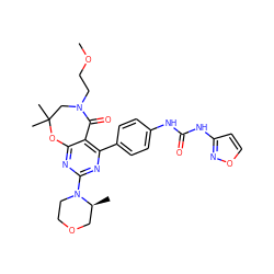 COCCN1CC(C)(C)Oc2nc(N3CCOC[C@@H]3C)nc(-c3ccc(NC(=O)Nc4ccon4)cc3)c2C1=O ZINC000142190459