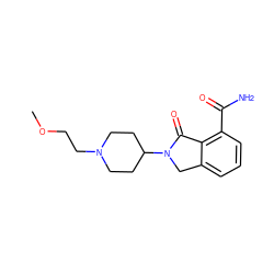 COCCN1CCC(N2Cc3cccc(C(N)=O)c3C2=O)CC1 ZINC000117375709