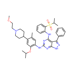 COCCN1CCC(c2cc(OC(C)C)c(Nc3nc(Nc4ccccc4S(=O)(=O)C(C)C)c4c(-c5ccccc5)n[nH]c4n3)cc2C)CC1 ZINC000096177918