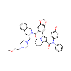 COCCN1CCN(C[C@@H]2Cc3ccccc3CN2C(=O)c2cc3c(cc2-c2cc(C(=O)N(c4ccccc4)c4ccc(O)cc4)c4n2CCCC4)OCO3)CC1 ZINC001772585118