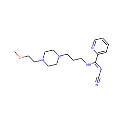 COCCN1CCN(CCCN/C(=N\C#N)c2ccccn2)CC1 ZINC000073197941