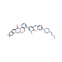 COCCN1CCN(c2ccc(Nc3cc(-c4ccnc(N5CCn6c(cc7c6CC(C)(C)C7)C5=O)c4CO)cn(C)c3=O)nc2)CC1 ZINC000217081862