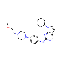 COCCN1CCN(c2ccc(Nc3ncc4ccn(C5CCCCC5)c4n3)cc2)CC1 ZINC000052961874