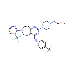 COCCN1CCN(c2nc3c(c(Nc4ccc(C(F)(F)F)cc4)n2)CCN(c2ncccc2C(F)(F)F)CC3)CC1 ZINC000066262242