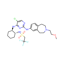 COCCN1CCc2ccc(Nc3ncc(Cl)c(N[C@@H]4CCCC[C@H]4NS(=O)(=O)CC(F)(F)F)n3)cc2CC1 ZINC000072174972