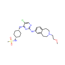 COCCN1CCc2ccc(Nc3ncc(Cl)c(N[C@H]4CC[C@@H](NS(C)(=O)=O)CC4)n3)cc2CC1 ZINC000101423994