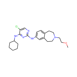 COCCN1CCc2ccc(Nc3ncc(Cl)c(NC4CCCCC4)n3)cc2CC1 ZINC000072175625