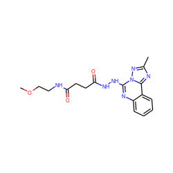 COCCNC(=O)CCC(=O)NNc1nc2ccccc2c2nc(C)nn12 ZINC000004958804