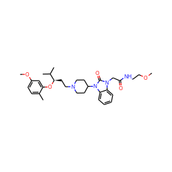 COCCNC(=O)Cn1c(=O)n(C2CCN(CC[C@@H](Oc3cc(OC)ccc3C)C(C)C)CC2)c2ccccc21 ZINC000028874951