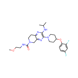 COCCNC(=O)N1CCc2nc(NC(C)C)c(N3CCC(Oc4ccc(F)cc4F)CC3)nc2C1 ZINC001772632577