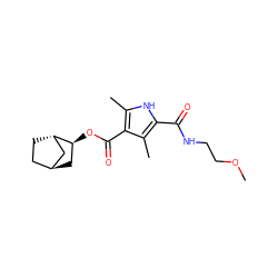 COCCNC(=O)c1[nH]c(C)c(C(=O)O[C@H]2C[C@H]3CC[C@H]2C3)c1C ZINC000261098804