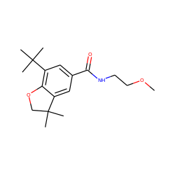 COCCNC(=O)c1cc(C(C)(C)C)c2c(c1)C(C)(C)CO2 ZINC000013781010