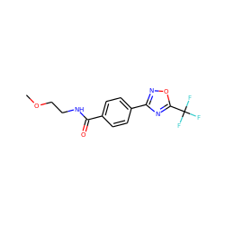 COCCNC(=O)c1ccc(-c2noc(C(F)(F)F)n2)cc1 ZINC000142884469