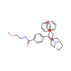 COCCNC(=O)c1ccc(C(=C2C[C@@H]3CC[C@H](C2)N3CCc2ccccc2)c2ccccc2)cc1 ZINC000026253570