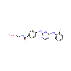 COCCNC(=O)c1ccc(Nc2nccc(Nc3ccccc3Cl)n2)cc1 ZINC000087613224