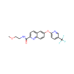 COCCNC(=O)c1ccc2cc(Oc3ccc(C(F)(F)F)cn3)ccc2n1 ZINC001772653413