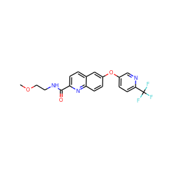 COCCNC(=O)c1ccc2cc(Oc3ccc(C(F)(F)F)nc3)ccc2n1 ZINC001772642717