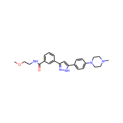 COCCNC(=O)c1cccc(-c2cc(-c3ccc(N4CCN(C)CC4)cc3)[nH]n2)c1 ZINC000066080526