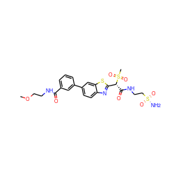 COCCNC(=O)c1cccc(-c2ccc3nc([C@@H](C(=O)NCCS(N)(=O)=O)S(C)(=O)=O)sc3c2)c1 ZINC000146067460