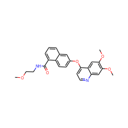 COCCNC(=O)c1cccc2cc(Oc3ccnc4cc(OC)c(OC)cc34)ccc12 ZINC000029133907