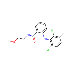 COCCNC(=O)c1ccccc1Nc1c(Cl)ccc(C)c1Cl ZINC000013438014