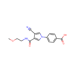 COCCNC(=O)c1cn(-c2ccc(C(=O)O)cc2)cc1C#N ZINC000200843878