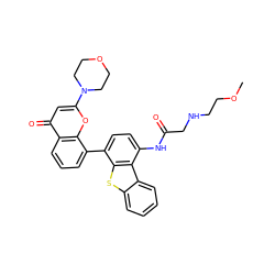 COCCNCC(=O)Nc1ccc(-c2cccc3c(=O)cc(N4CCOCC4)oc23)c2sc3ccccc3c12 ZINC000101696453