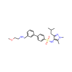 COCCNCc1cccc(-c2ccc(S(=O)(=O)Nc3c(CC(C)C)nn(C)c3C)cc2)c1 ZINC000199947400