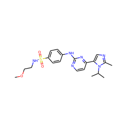 COCCNS(=O)(=O)c1ccc(Nc2nccc(-c3cnc(C)n3C(C)C)n2)cc1 ZINC000038995985