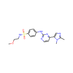 COCCNS(=O)(=O)c1ccc(Nc2nccc(-c3cnc(C)n3C)n2)cc1 ZINC000040940408