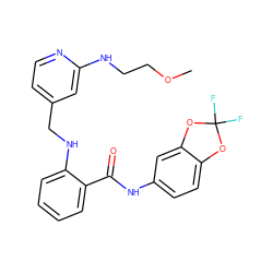 COCCNc1cc(CNc2ccccc2C(=O)Nc2ccc3c(c2)OC(F)(F)O3)ccn1 ZINC000028951794