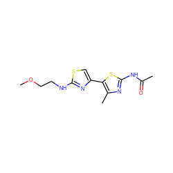 COCCNc1nc(-c2sc(NC(C)=O)nc2C)cs1 ZINC000141953940