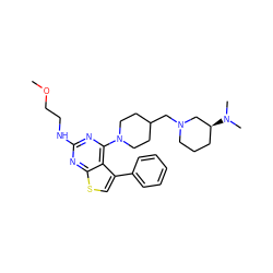 COCCNc1nc(N2CCC(CN3CCC[C@H](N(C)C)C3)CC2)c2c(-c3ccccc3)csc2n1 ZINC000146498055