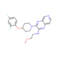 COCCNc1nc2ccncc2nc1N1CCC(Oc2ccc(F)cc2F)CC1 ZINC000144315174