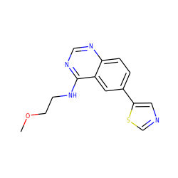 COCCNc1ncnc2ccc(-c3cncs3)cc12 ZINC000299852242